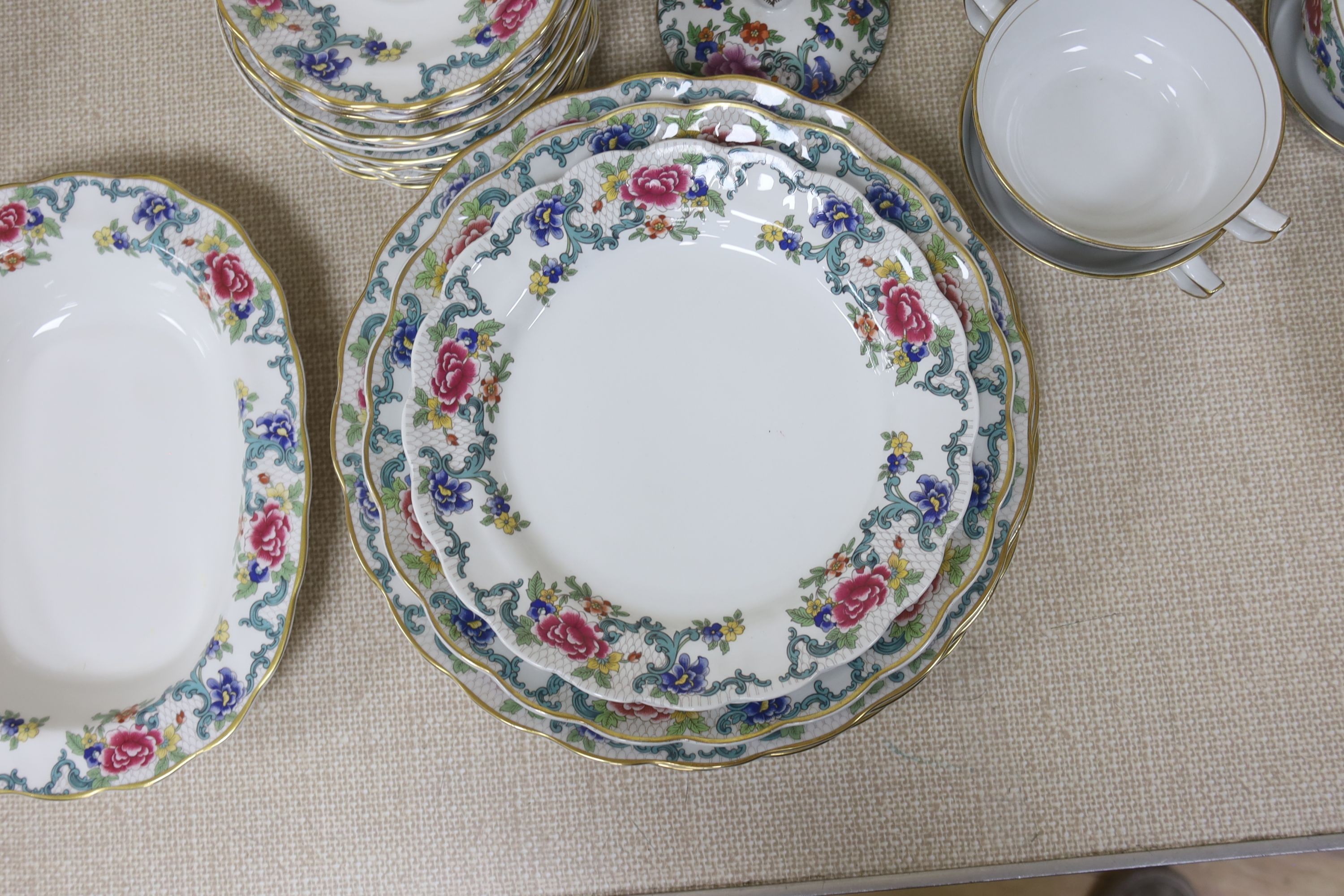 A Booths Floradora pattern part dinner service